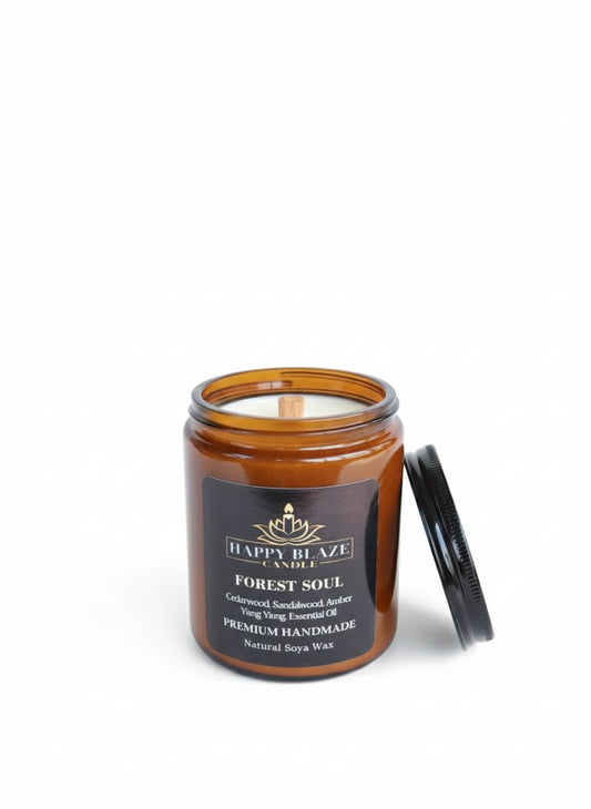 🌲 Forest Soul | Sedir & Sandal Ağacı Kokulu El Yapımı Soya Mumu | Happy Blaze Candle