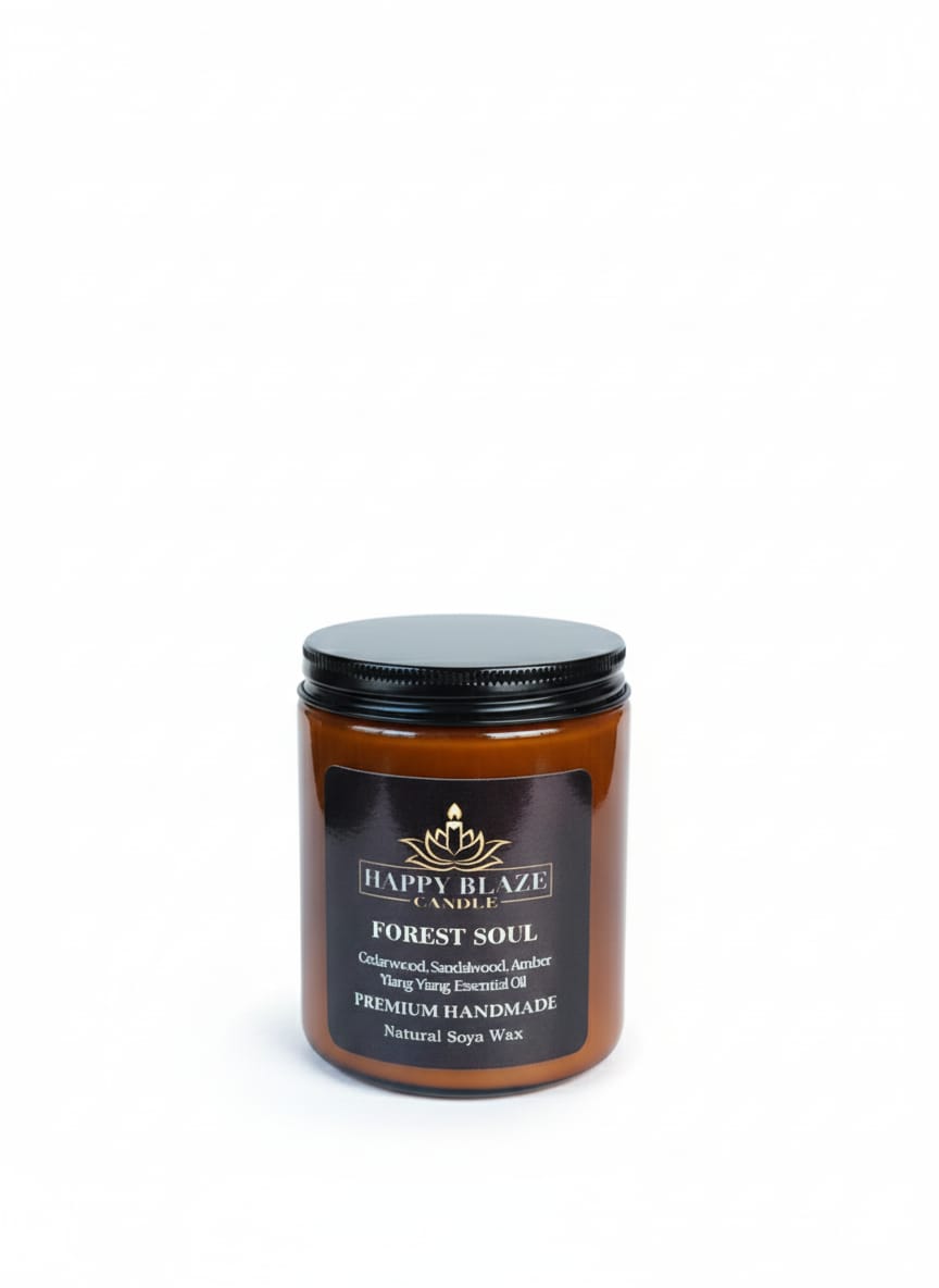 🌲 Forest Soul | Sedir & Sandal Ağacı Kokulu El Yapımı Soya Mumu | Happy Blaze Candle