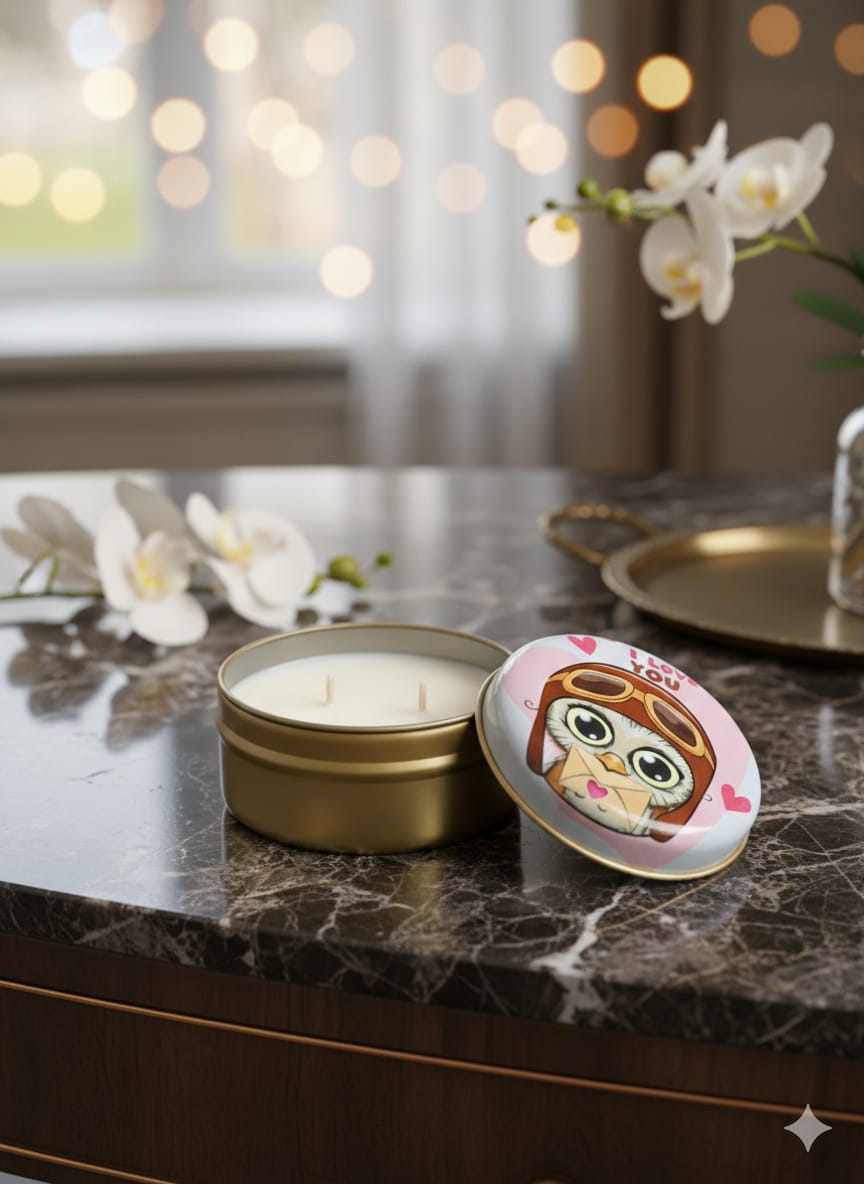 🕯️ Serenity Glow | Amber & Lavanta Kokulu El Yapımı Soya Mumu | Happy Blaze Candle